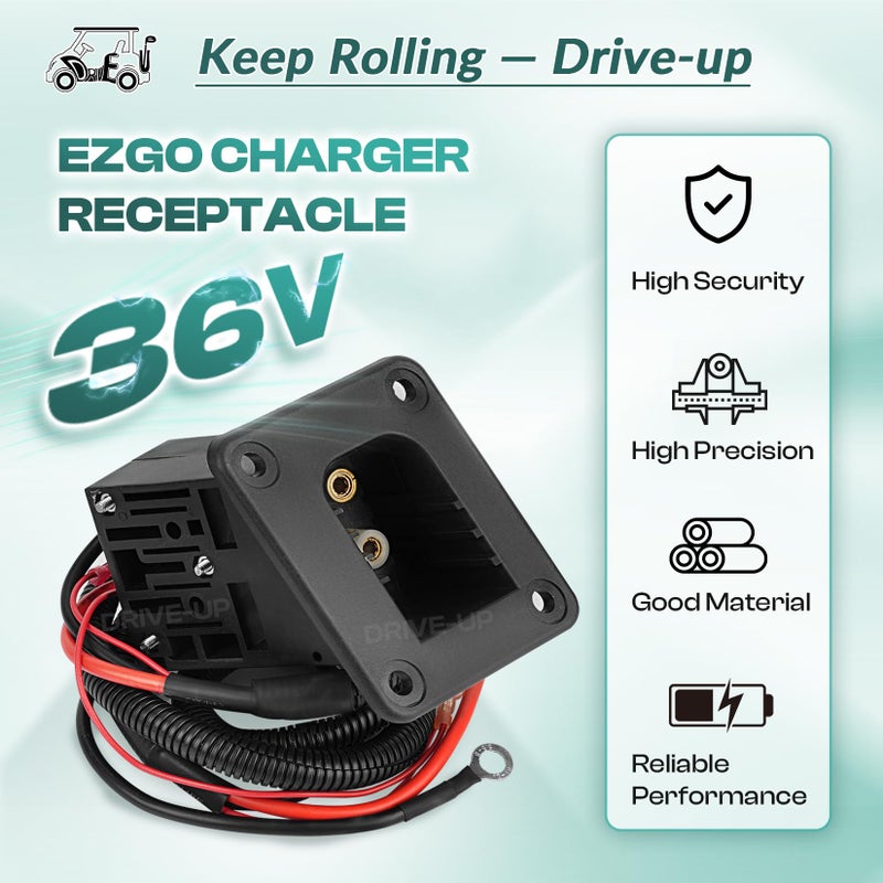 Drive-up 36V Powerwise Charger Receptacle for EZGO TXT Medalist Electric Golf Carts (Charger Receptacle) - Image 2